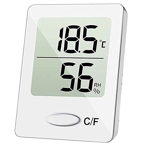 Digitales Mini-Hygrometer, Temperatur- und Feuchtigkeitsmesser, Innen- und Außenthermometer (Weiß) von MAGIC SELECT