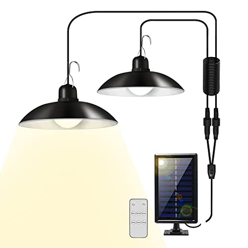 2 Solar Hängelampe, Solarlampen für Außen Hängend mit Fernbedienung. 30LED Solarlampe Wasserdicht IP44 und 3M Kabel. Warme Beleuchtung 3500K für Garten, Terrasse, Patio, Garage. von MAGIC SELECT