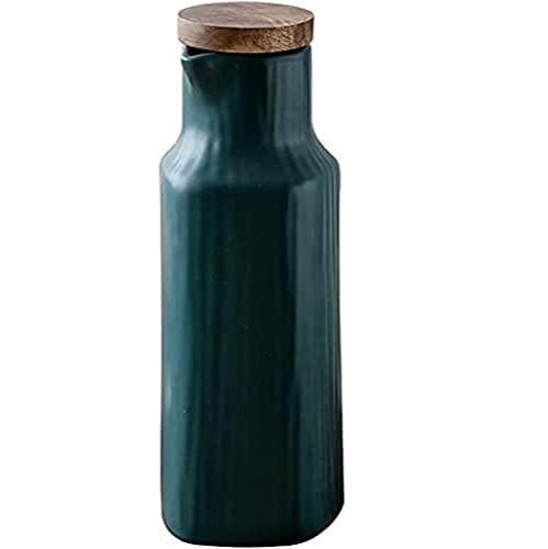 MAGICVOGEL 300ml Ölspender Keramik Olivenölspender Essigflasche Essigspender Küche Sojasauce Spender Staubdicht Ölbehälter mit Deckel (Grün) von MAGICVOGEL