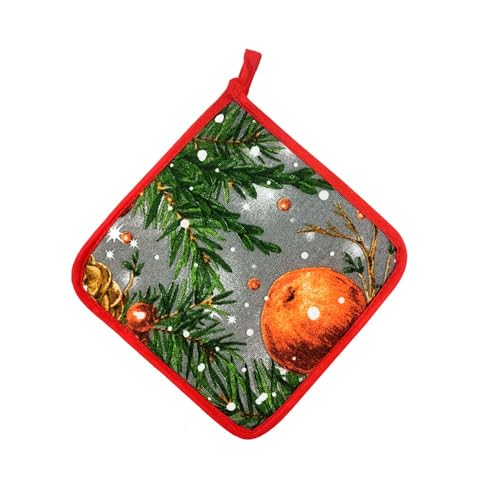 Topflappen, quadratisch, 20 × 20 cm, Motiv: Christmas, Tannenzapfen von MAGIE DI CASA