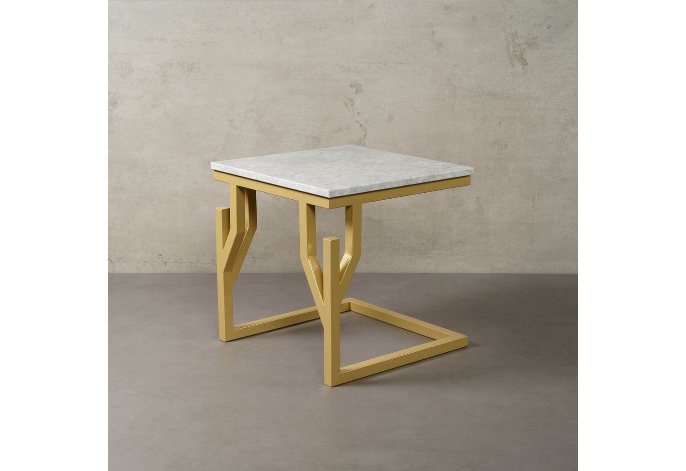 MAGNA Atelier Beistelltisch CORAL BAY mit Marmor Tischplatte, Naturstein Beistelltisch eckig, Metallgestell, 50x50x50cm von MAGNA Atelier