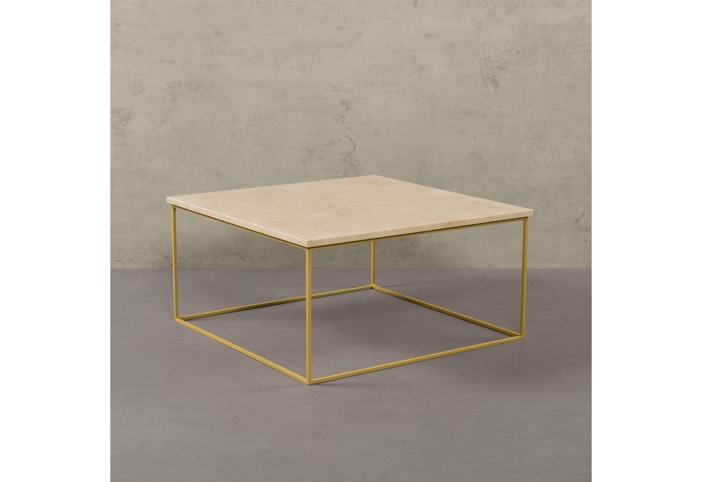 MAGNA Atelier Couchtisch AARHUS Coffee Table aus Marmor, Wohnzimmer Tisch eckig, Metallgestell, 80x80x40cm von MAGNA Atelier