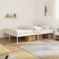 Bettgestell mit Kopfteil, Doppelbett, Schlafzimmerbett Metall Weiß 160x200 cm LLLA806552 Maisonchic von MAISONCHIC