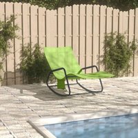 Gartenliege Sonnenliege Relaxliege für Garten, Balkon und Terrrasse Stahl und Textilene Grün DE47923 von MAISONCHIC