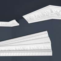 Stuckleisten weiß gemustert, eps Styropor formfest, Marbet Deckenleisten Serie-B: B-06 / 53x53mm, 20 Meter / 10 Leisten von MARBET DESIGN