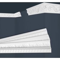 Marbet Design - Stuckleisten weiß gemustert, eps Styropor formfest, Marbet Deckenleisten Serie-B: B-51 / 45x90mm, Max. Paket (bester Meterpreis) von MARBET DESIGN
