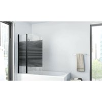 Badewannenfaltwand Black Lines 100 x 140 cm � matt schwarz - 2-teilig faltbar - Badewannenaufsatz � Duschtrennwand � Duschabtrennung f�r Badewannen von MARWELL