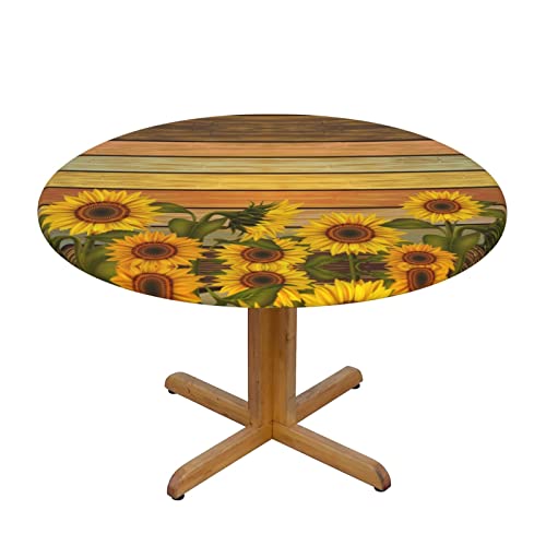 MARXAN Holzbrett, Sonnenblume, elastischer Rand, für Küche, runde Tischdecke mit Esstisch, Terrasse, Partys (für 101,6–127 cm Tisch) von MARXAN
