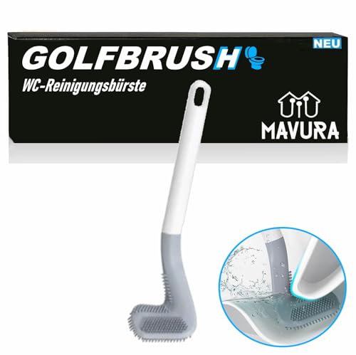 GolfBrush Hygienische Gummi Toilettenbürste Klobürste WC Bürste Toiletten Garnitur Bürstengarnitur Silikon von MAVURA