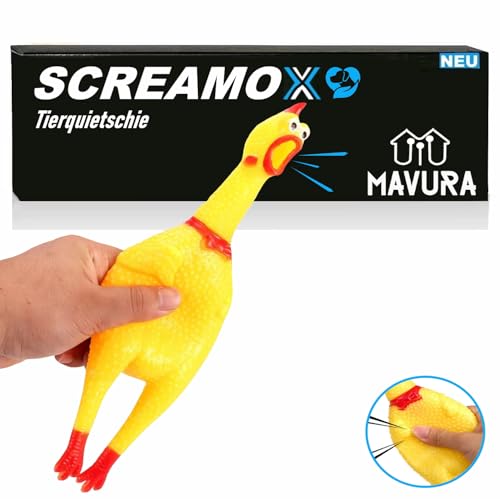 MAVURAPets Hundespielzeug Quietschendes Huhn quietscher Spielzeug Quietschfigur Quietscherfigur Quietsch Hahn Schreiendes Huhn Gummihuhn Gummi von MAVURA