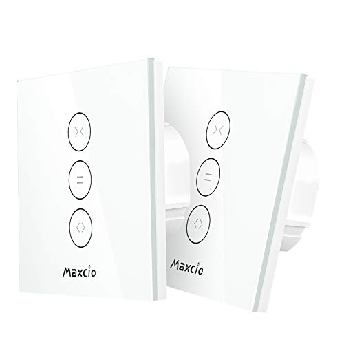 Wlan Rolladenschalter, Maxcio Smart Rollden Zeitschaltuhr für Vorhang/Markise/Jalousie, Kompatibel mit Alexa und Google Home, Neutralleiter und 2.4G WiFi erforderlich von Maxcio