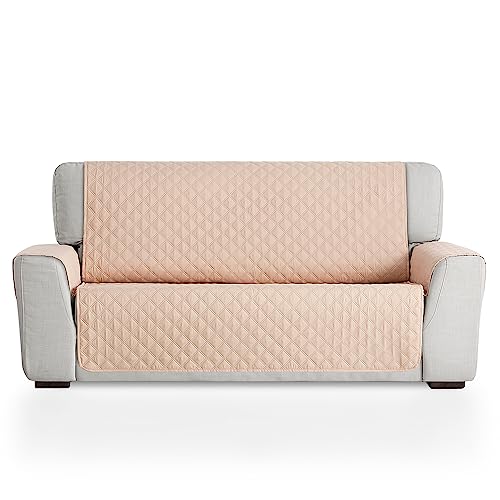 Maxifundas - gesteppter Sofabezug für 2-Sitzer, extra weich, Beige/Braun, Sofaüberwurf mit elastischen Riemen, Modell Maui von MAXIFUNDAS FUNDAS DE SOFA & CHAISE LONGUE
