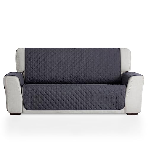 Maxifundas - gesteppter Sofabezug für 2-Sitzer, extra weich, Grau/Hellgrau, Sofaüberwurf mit elastischen Befestigungsstreifen, Modell Maui von MAXIFUNDAS FUNDAS DE SOFA & CHAISE LONGUE