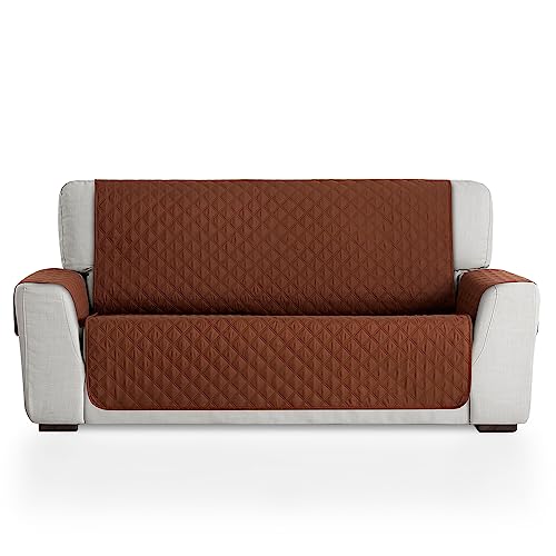 Maxifundas - gesteppter Sofabezug für 2-Sitzer, extra weich, braun/beige, Sofabezug mit elastischen Befestigungsstreifen, Modell Maui von MAXIFUNDAS FUNDAS DE SOFA & CHAISE LONGUE