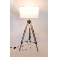 Stehlampe Elly - Stehleuchte Wohnzimmer - Leselampe - Stativ - Holz - 145 cm - E27 led - 40W - Weiß - white - Maxxhome von MAXXHOME