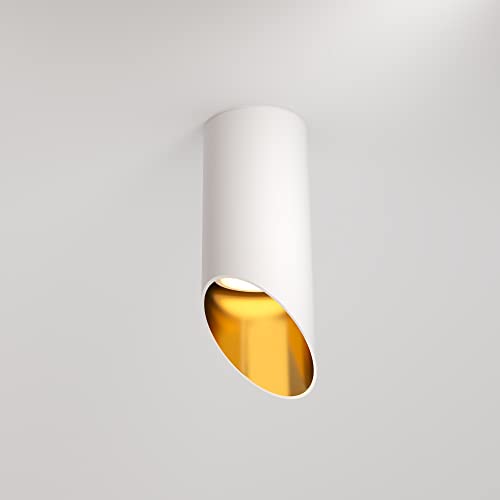 MAYTONI DECORATIVE LIGHTING Deckenleuchte Spotlight Lipari Weiß mit Gold 15 cm Aluminium 1xGU10 35W exkl. für Wohnzimmer, Küche, Schlafzimmer, Esszimmer, Büro von MAYTONI DECORATIVE LIGHTING