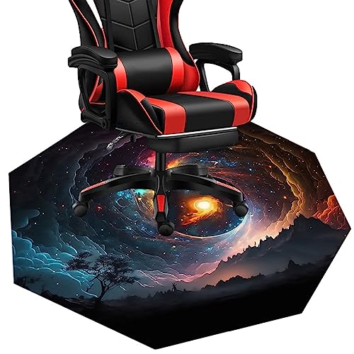 MAxba Achteckig Gaming Stuhl Teppich Bodenschutzmatte Bürostuhl for Hartböden Unterlage Schreibstuhlunterlage Bürostuhlunterlage (Color : 1, Size : 120cm) von MAxba