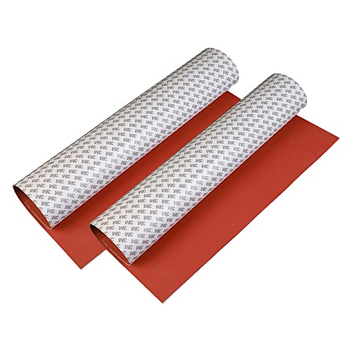 1/2/3/4/5/6 mm selbstklebende Silikon-Moosgummi-Platte, 250 x 250 mm, geschlossenzellige Silikon-Schwammplatte, hohe Temperaturbeständigkeit, rote Matte (1 mm) von MBLUE