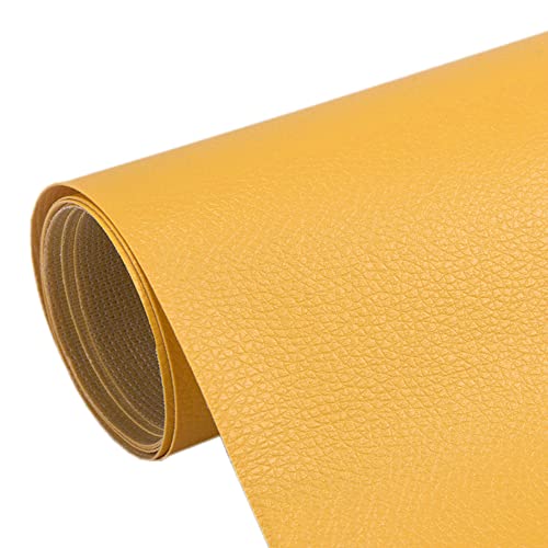 1 Stück 50 x 137 cm DIY Selbstklebende Leder-Flicken Fix Patch Sofa Reparatur Subsidies PU Stoff Aufkleber PU Leder Patches (gelb) von MBLUE