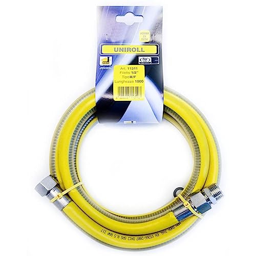 Flexible Gasleitung 1 mt 1/2 „MF Stahl nach EN 15266 für Kochfeld/Küche Uniroll von MBM