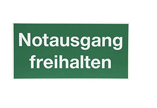 Fluchtweg Notausgang Schild Aufkleber nachleuchtend -"Notausgang freihalten" von MBS-FIRE von MBS-FIRE - Brandschutzfachhandel