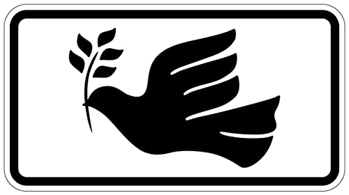 Aufkleber #Peace #Frieden Friedenstaube schwarz/weiß Schild Folie selbstklebend | Größe wählbar Made in Germany, Größe: 42x23,1 cm von MBS-SIGNS