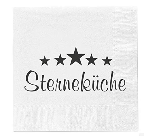40 Stück Servietten Papierservietten mit Sprüche 3-lagig 33x33cm Feier Party Geburtstag Gäste Tischdeko (Sterneküche) von MC Trend