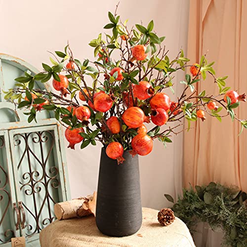 MCDSAJ Künstlicher Granatapfel Baum lebensecht, 95 cm, künstliche Granatapfel Zweige für DIY Dekoration, Küche, Party, Zuhause, Tisch, Kranz, Vase, Blumenarrangeme von MCDSAJ