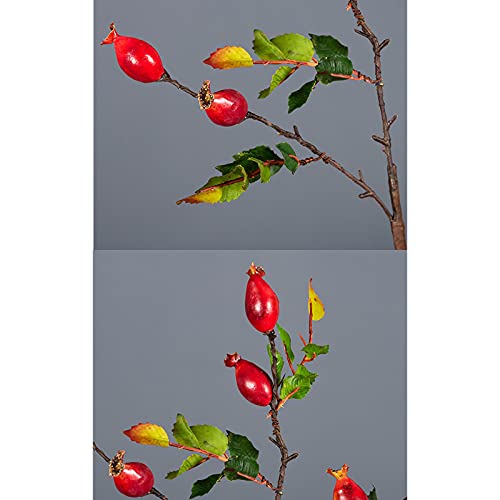 MCDSAJ Künstlicher Hagebuttenzweig, 55,9 cm, roter Beerenzweig, für Zuhause, Büro, Party, Kunstpflanze von MCDSAJ