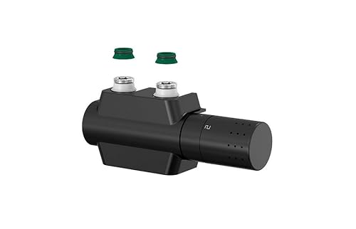 Simplex Variodesign Anschlussgarnitur (schwarz) - Heizkörperverschraubung mit Multiblock Eck- und Durchgangausführung - Für Heizungsinstallation und -montage von MCHeat