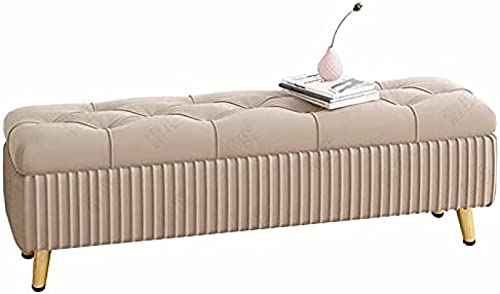 Zusammenklappbarer Aufbewahrungs-Schuhhocker, Flanell-Aufbewahrungsbank, Lift Schlafzimmer-Schuhregal für Schlafzimmer-Schuhhocker,Beige,120cm/47.2in von MCLAYF