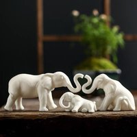 Keramik Elefanten Paar Und Familie Home Ornament 2Er Oder 3Er Set von MCSWorld