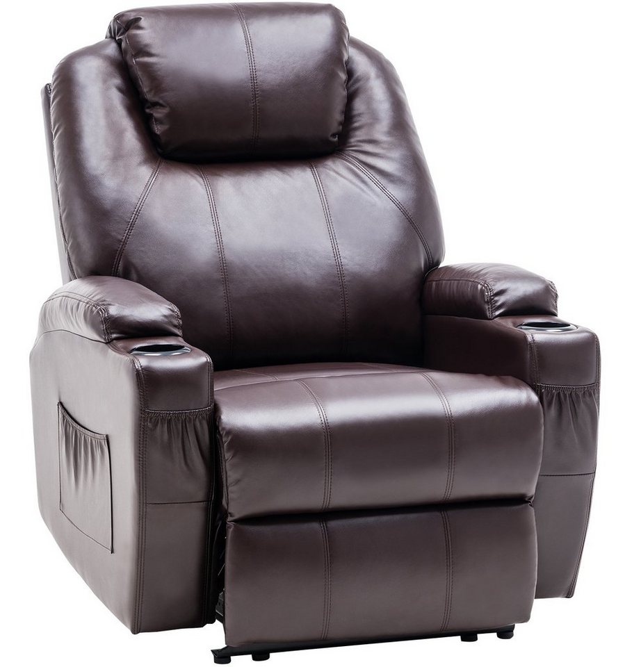 MCombo Relaxsessel MCombo Elektrisch Relaxsessel Massagesessel Fernsehsessel 7061, mit Liegefunktion, mit Vibration Heizung, Kunstleder, 92 x 92 x 109 cm von MCombo