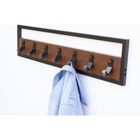 Holz Metall Garderobe Wandhalterung | Wandregal Aus Für Mantel Mit Ablage Handtuch Wandgarderobe von MDAdesignStore