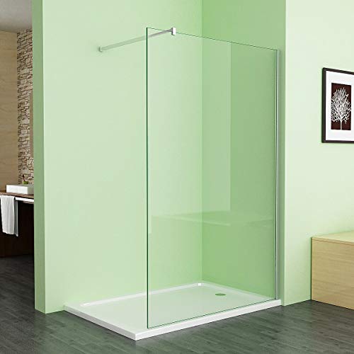 MEESALISA Duschwand für Dusche 120 x 200 cm, 10mm ESG NANO klares Glas Duschwand mit 75-120 cm Haltestange, Walk in Duschabtrennung Duschtrennwand für Bad, WC, Badezimmer von MEESALISA