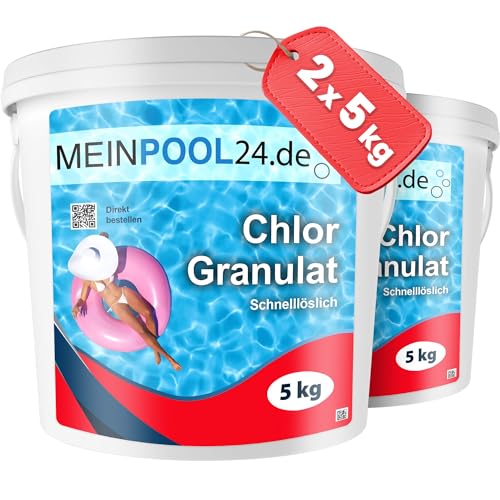 2 x 5 kg Chlorgranulat für den Swimmingpool Marke Meinpool24.de von Meinpool24.de
