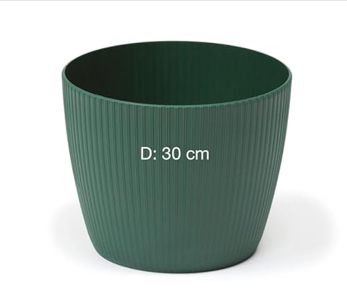 MELTOM Übertopf Blumentopf Kräutertopf 3D Rillen Dekorativ (Avokado, XXL-30 cm) von MELTOM