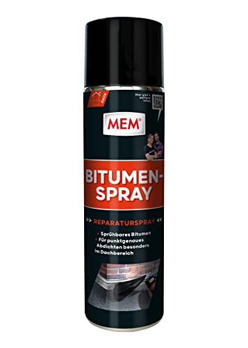 MEM Bitumen-Spray, Zur Abdichtung und für kleinere Reparaturen, Für verschiedene Untergründe, Schnelltrocknend, Schwarz, 500 ml von MEM