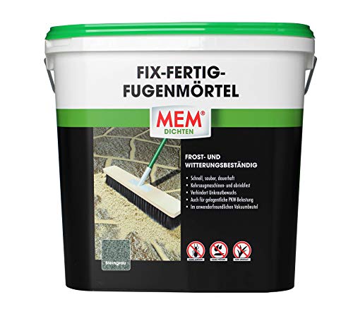 MEM Fix-Fertig-Fugenmörtel, Witterungsbeständig, Anwendungsfertig, Gegen Unkrautbewuchs, Steingrau, 12,5 kg von MEM