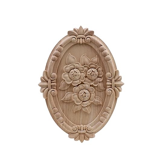 MENAYODA 1 Stücke Holz Geschnitzte, Holz Ornament, Rose Holz Geschnitzter Aufkleber für Möbel, Möbel Appliques Schnitzerei Ornament, für Die Inneneinrichtung (1 Stücke) von MENAYODA