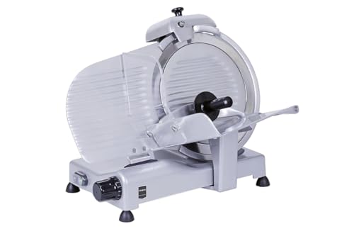 METRO Professional Gastro Schneidemaschine, Edelstahl, Schnittstärke 1-15 mm, mit Sicherheitsabschaltung und Dauermodus, 230V, silber (30 cm) von METRO Professional