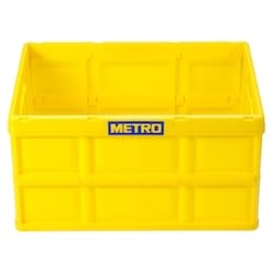 METRO Professional Klappbox ohne Deckel 62 Liter, 58.5 x 39 x 32.5 cm, Hartplastik, Transportbox, max. 50 kg, Gelb | Faltbar | lebensmittelecht | recycelbar von METRO Professional