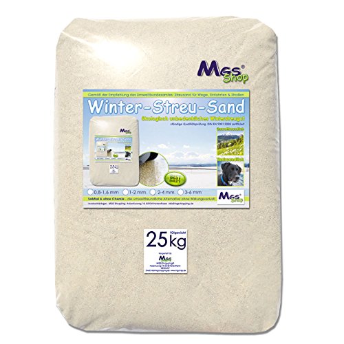 Streusand salzfrei umweltfreundliche Winterstreu Alternative zu Streusalz (2-4 mm/groß) von MGS SHOP