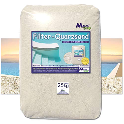 MGS SHOP Filtersand Quarzsand geprüfte Qualität Körnung wählbar (0.5-1mm) von MGS SHOP