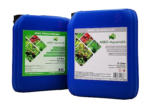 Mibo Aquaristik Pflanzendünger + Kohlenstoffdünger Spar Set 2 x 5000ml Aquarium Dünger Kanister von MIBO-Aquaristik