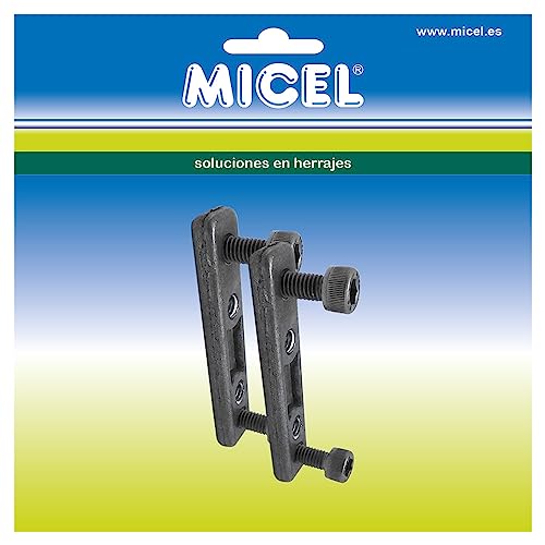 MICEL - 10491 - Steckdosenleiste Set mit Platine für Markisenprofil inkl. 2 Platten und 4 Inbusschrauben M6, natur Zamak-Finish, 65 x 14,5 x 6 mm von Micel