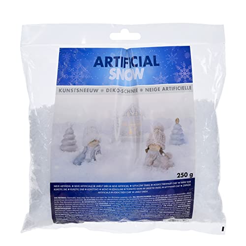 MIJOMA Kunstschnee Dekoschnee Streuschnee Schneedeko, künstlicher Schnee für Winterlandschaft und Weihnachtsdekoration, weiß (Pulverschnee 250g) von MIJOMA