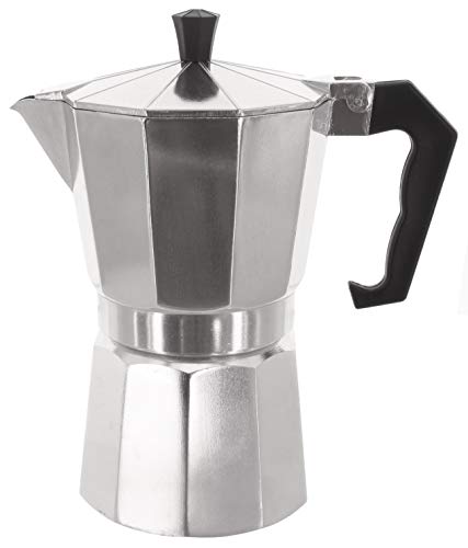 MIK funshopping Klassischer Espressokocher aus Aluminium, metallic, für Vollmundigen Espresso, Cafe Maker (6 Tassen) von MIK funshopping