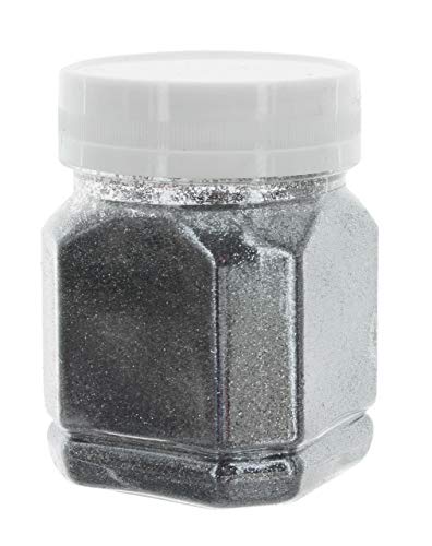 MIK funshopping Schimmernder Glitzerpuder Glitzer-Pulver zum Basteln und Verzieren von Karten, bunter Glitter für Dekoration, (Anthrazit 115g Dose) von MIK funshopping