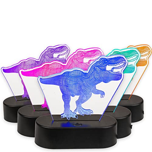 MIK funshopping 3D-Leuchte Nachtlicht 3D Effekt-Lampe mit Farbwechsel, 20cm hoch (T-Rex) von MIK funshopping